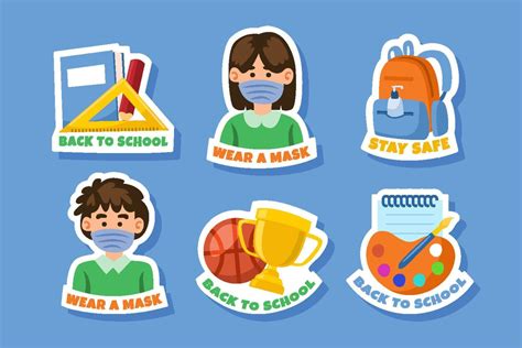 Back To School New Normal Sticker Set 11874084 Vector Art At Vecteezy