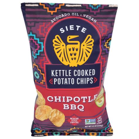 Siete Potato Chips Chipotle Bbq Kettle Cooked 55 Oz Instacart