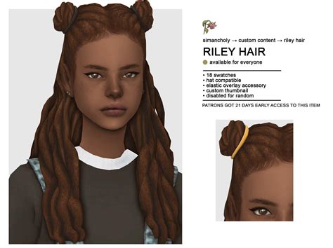 The Sims 4 Shay Hair By Simancholy Base Game Compatib