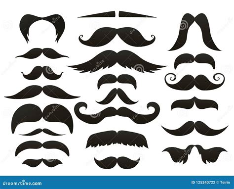 Moustache Mustache Icons Isolated Set As Labels Royalty Free Stock