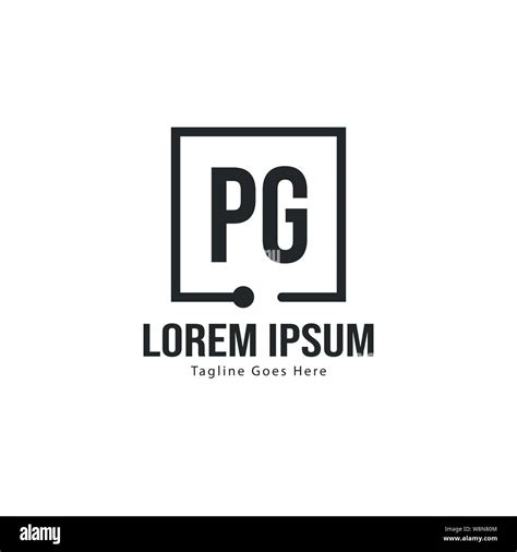 Initial Pg Logo Template With Modern Frame Minimalist Pg Letter Logo