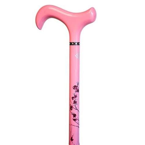 Ladies Adjustable Pink Rose Carbon Fiber Walking Cane Exquisite Canes
