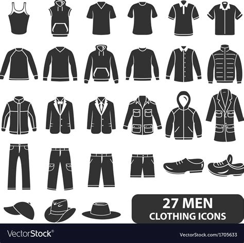 Men Clothing Icons Royalty Free Vector Image Vectorstock