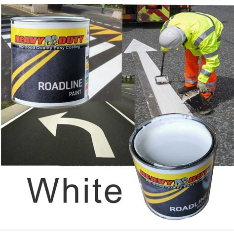 White 1 Liter Heavy Duty Roadline Paint 1l For Road Marking Cat