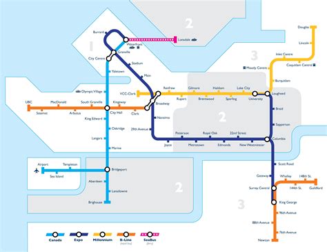 Map Of Vancouver Metro Metro Lines And Metro Stations Of Vancouver