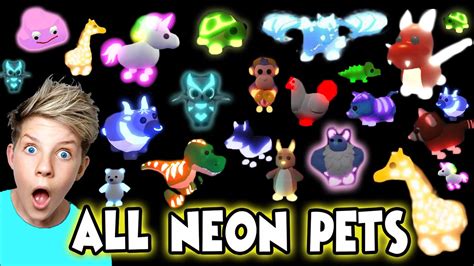 All Neon Pets In Roblox Adopt Me Adopt Me Neon Inventory Tour Youtube