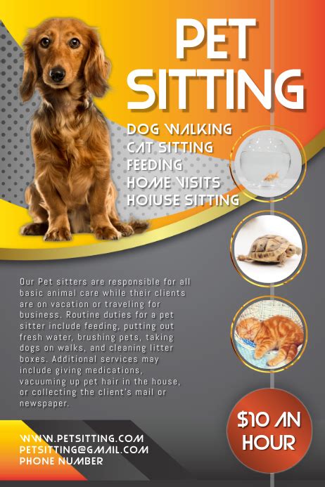 Pet Sitting Service Poster Template Postermywall