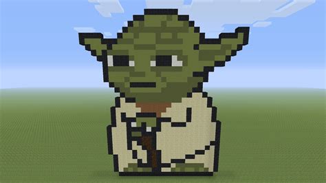 Minecraft Pixel Art Yoda Youtube