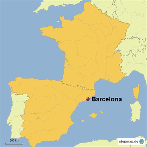 Karte von barcelona, spanien googlekarte. StepMap - Frankreich und Spanien Karte, Barcelona ...