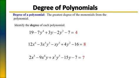 Degree Of Polynomials Youtube