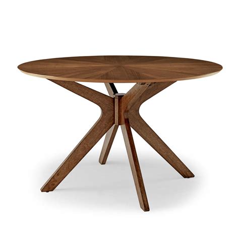 Crossroads 47 Round Wood Dining Table Walnut By Modway