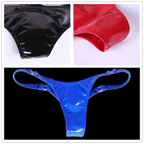 Lady Spandex Latex Briefs Thong Underwear Sexy Mini Panties Knicker G