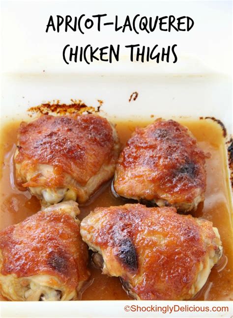 Season chicken thighs with salt and pepper and place directly on the grill grate. Apricot-Lacquered Chicken Thighs — Shockingly Delicious