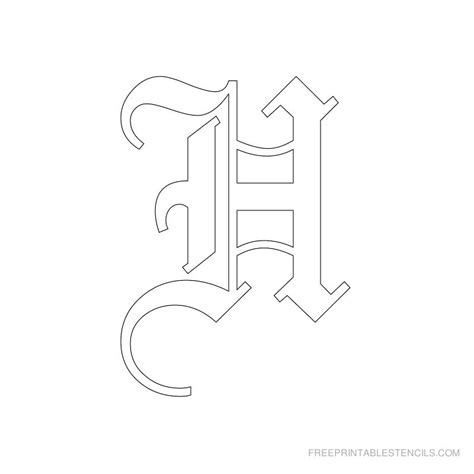 Printable Old English Alphabet Stencil H Old English Font Tattoo Old