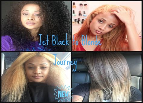After my first trim (of about. Jet Black to Blonde Curly Hair Bleach Journey ...