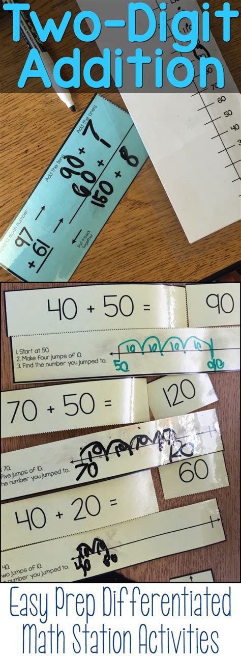 Two Digit Addition Math Stations Centers That Are Easy To Implement