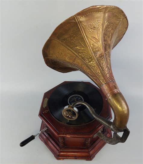 Hmv Turntable Gramophone With Horn Reproduction Victrola Hangar 19