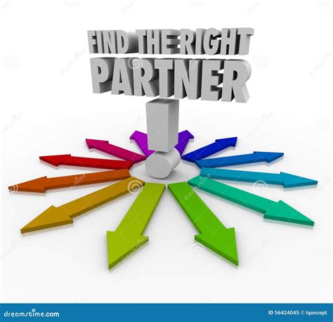 Find The Right Partner Choose Candidate Collaborate Cooperate Stock