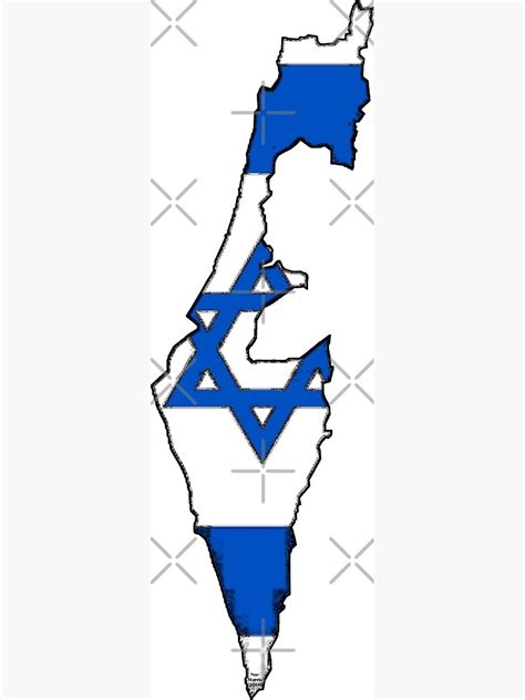 Israel Map With Israeli Flag Poster By Havocgirl Redbubble