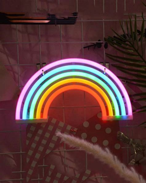 Rainbow Neon Light Wall Decorations Dorm Room Bedroom Etsy