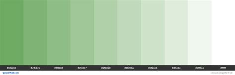 Tints Xkcd Color Muted Green 5fa052 Hex Colors Palette Colorswall