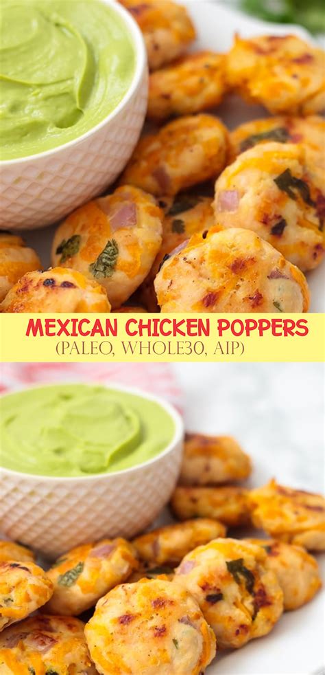 Aip paleo whole30 these bacon ranch chicken poppers are a savory and flavorful option for the perfect snack or an easy meal! mexican chicken poppers (paleo, whole30, aip) | EAT