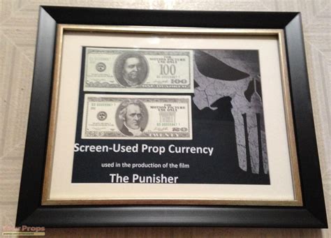The Punisher Prop Money Display Original Movie Prop