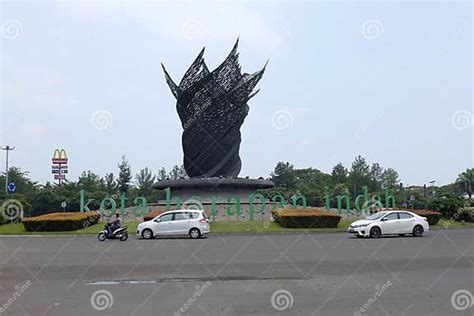 kota harapan indah landmark statue editorial photography image of bekasi estate 201980842