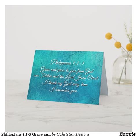 Philippians 12 3 Grace And Peace To You Scripture Thank You Card