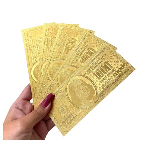 1k 1000 Gold Foil Dollar Bill Placeholders Prop Money Etsy