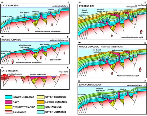 Reconstruction Sketch Illustrating The Evolution Of Salt Tectonics In