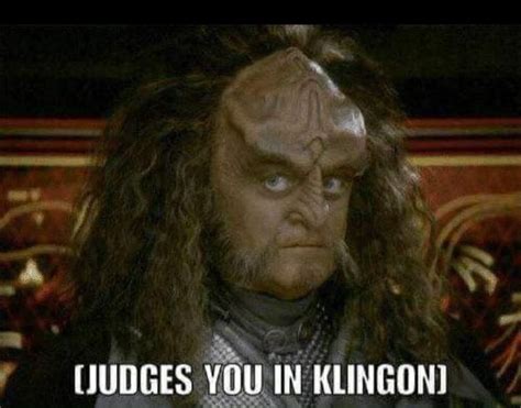Klingon Judge 👩‍⚖️ Star Trek Funny Star Trek Meme Star Trek Starships