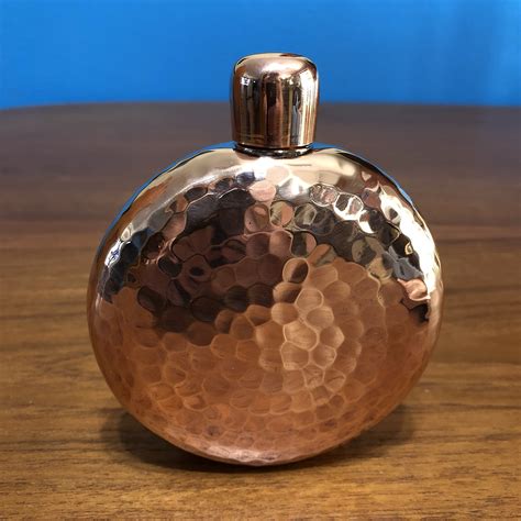 Handcrafted Hammered Copper 6oz Flask