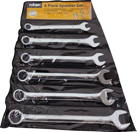 Rolson Tools Combination Spanner Set Pieces Amazon Co Uk