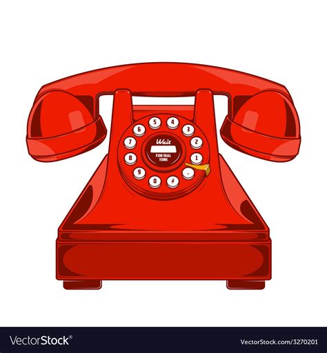 Vintage Red Phone With Buttons Dial Ring Vector Image