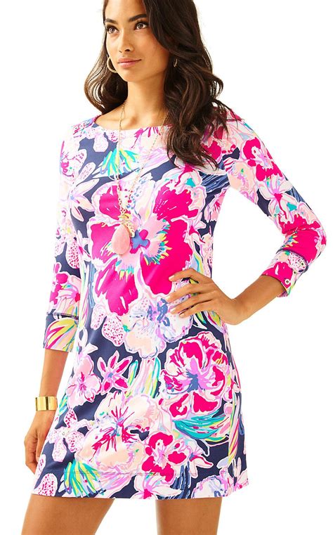 Lilly Pulitzer Upf 50 Sophie Dress In Bright Navy Tipping Point Navy Modesens