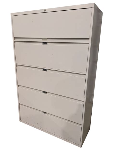 Vinsetto mobile vertical file cabinet lockable metal cabinet with 3 drawers. Putty Metal 5 Drawer Lateral Filing Cabinet - 42 Inch Wide