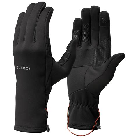 Adult Breathable Mountain Trekking Gloves Trek 500 Black Forclaz