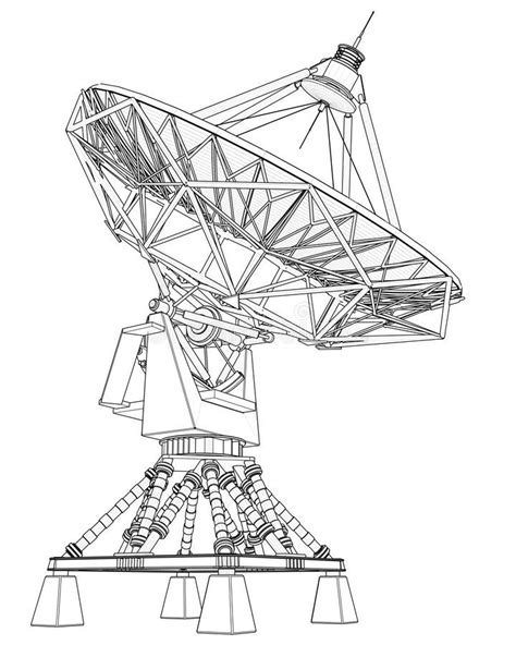 Doppler Radar Technical Draw Stock Illustration Illustration Of