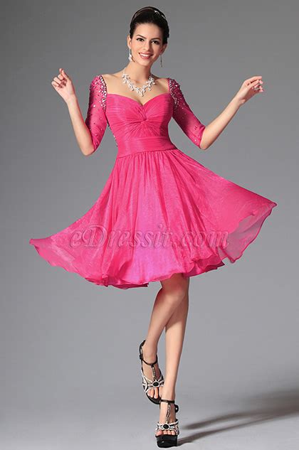 Edressit Hot Pink Sweetheart Beadings Cocktail Dress Party Dress 04145812