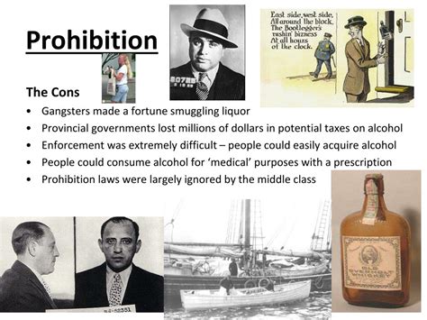 Ppt Prohibition And Bootlegging In Canada In The 1920s Powerpoint