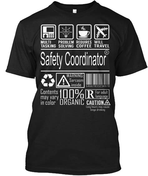 Safety Coordinator Multitasking T Shirt Camiseta Segurança No