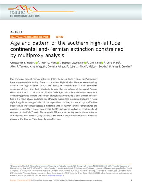 Pdf Age And Pattern Of The Southern High Latitude Continental End