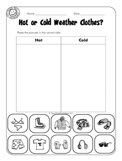 Create And Customise Your Own Worksheets Clothes Worksheet Weather