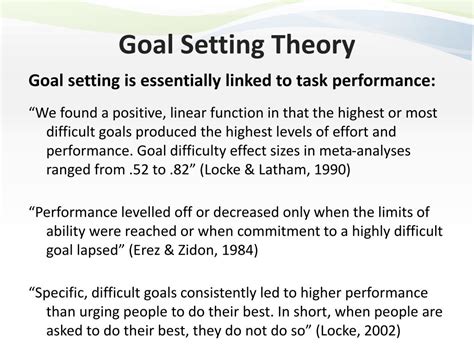 Ppt Goal Setting Theory Research And Practical Applications