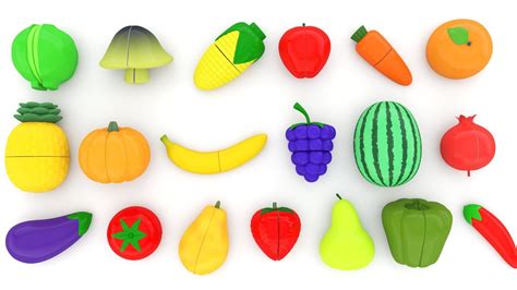 Learn Names Of Fruits And Vegetables With Toy Velcro Cutting Fruits And Vegetables Youtube
