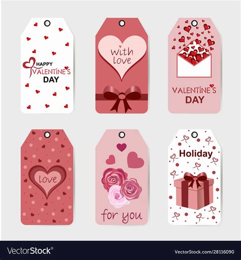 Valentines Day Label Templates For Placing Vector Image