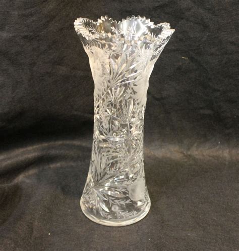 Bargain John S Antiques Brilliant Period Cut Glass Vase Signed Hawkes 14 Tall Bargain John