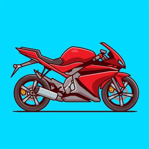 Moto Deportiva De Carreras De Motos Ilustración Del Icono De Dibujos