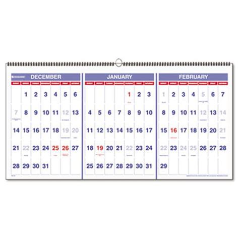 At A Glance Pm1428 Three Months Per Page 15 Month Wall Calendar